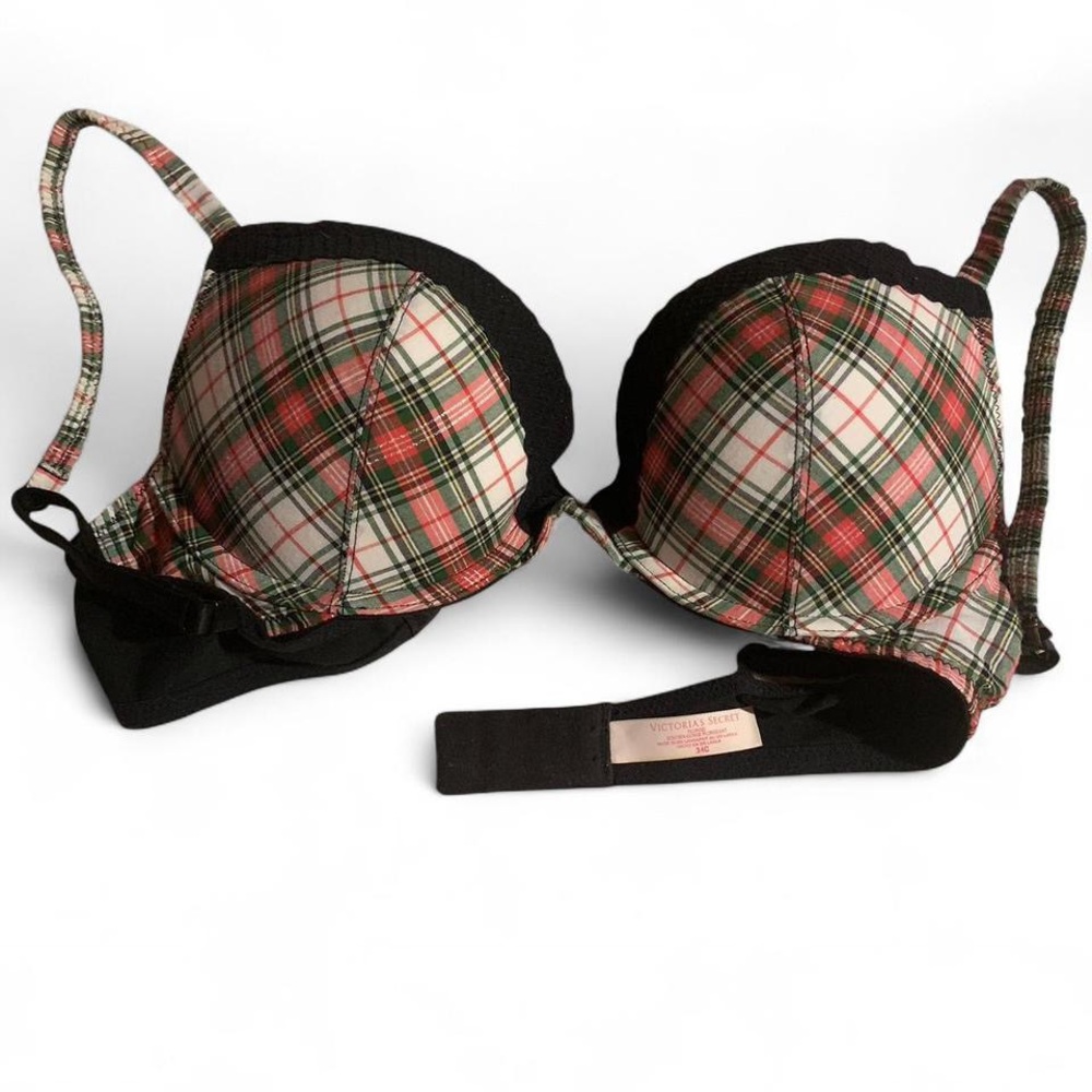Victoria’s Secret Red Plaid Plunge Bra